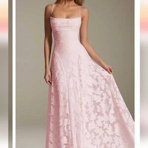 Elegant Pink Floral Women Dress